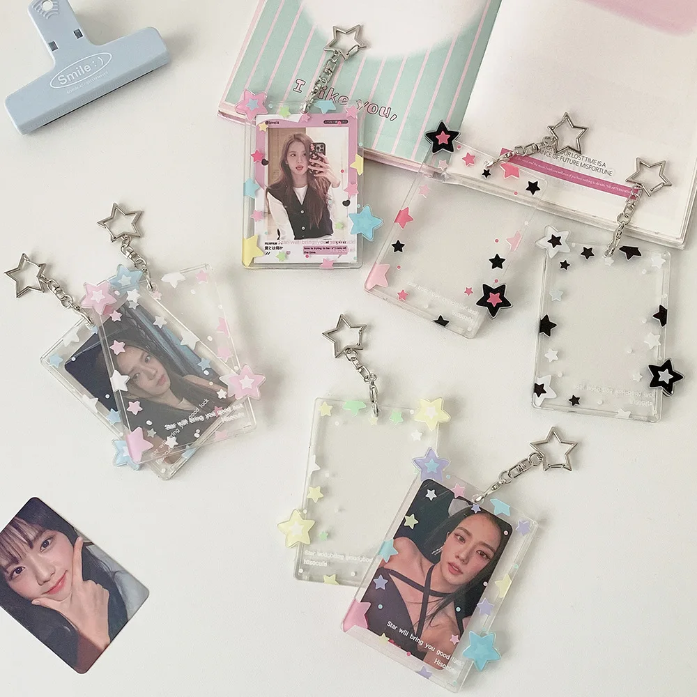 سلسلة مفاتيح جديدة لحامل بطاقات الصور Kpop، بطاقة بنكية لبطاقة الهوية الائتمانية مقاس 3 بوصات جميلة #2