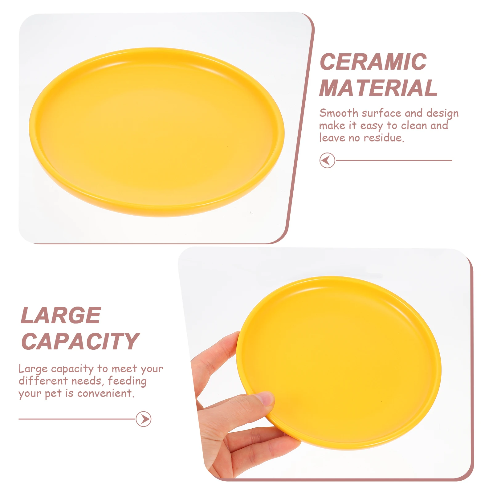 

Ceramic Cat Bowl Household Large Capacity Shallow Feeding Dish Smooth Surface Easy to Feed Pet Food Bowl Dog Treats Plate