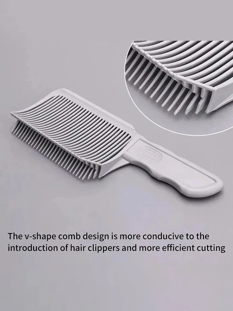 Pentes Profissionais Masculinos para Barbeiro e Salão de Beleza, com Cabo Longo, para Corte de Cabelo e Estilo 'Fade', Ferramenta de Estilização para Cabelos Oleosos, Cinza
