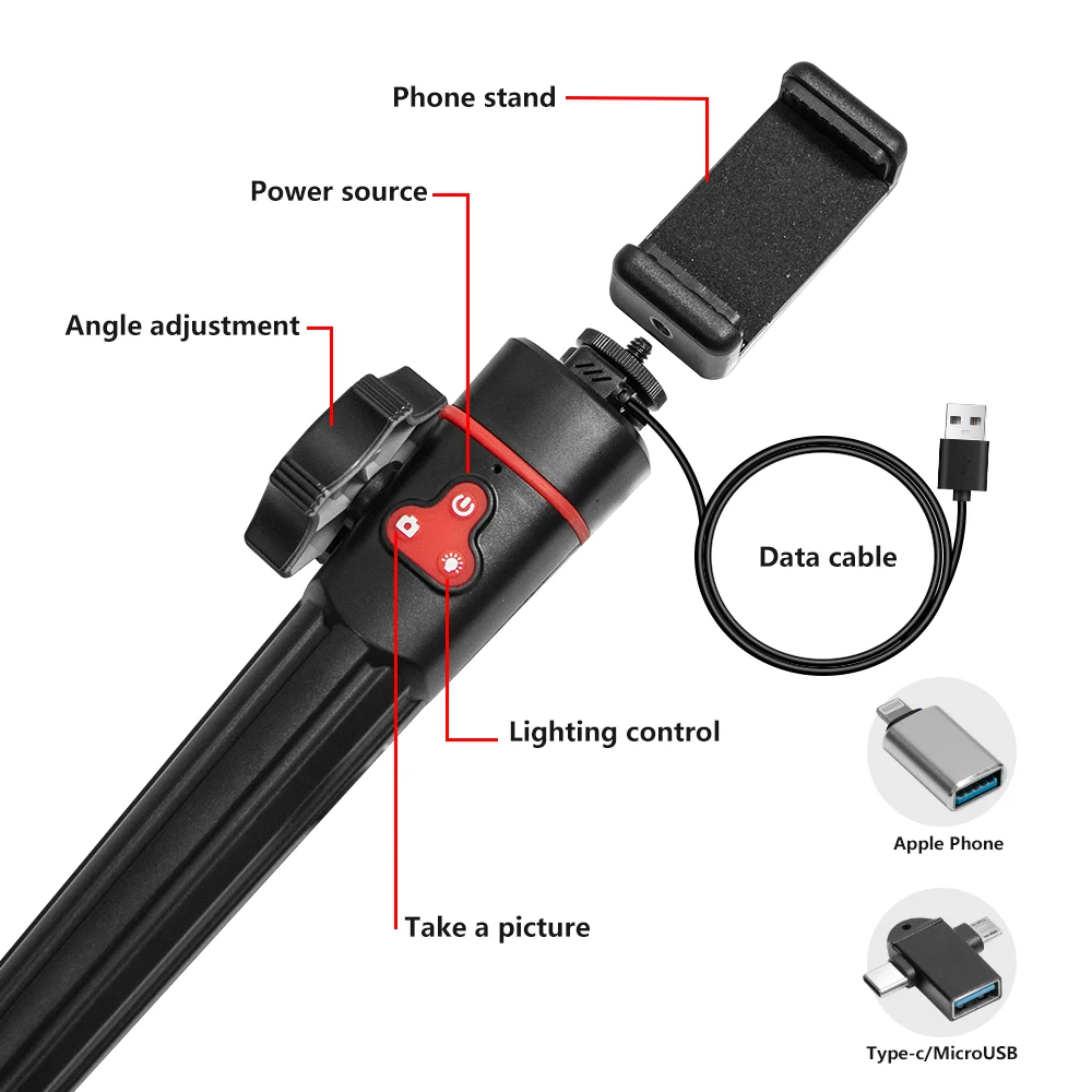 Telecamera endoscopica articolata rotativa bidirezionale di tipo C 360 ° HD 1080P endoscopio industriale per ispezione auto con 6 LED per IOS Android