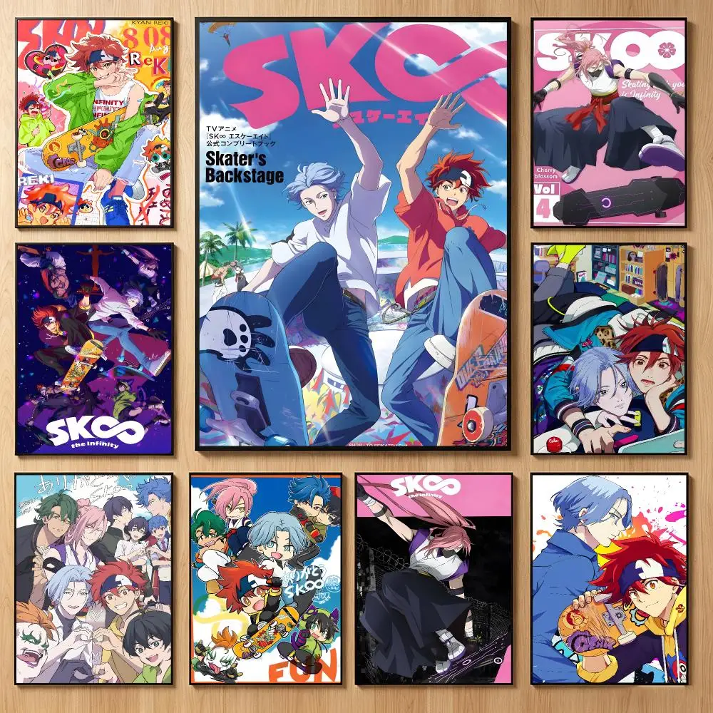 Sporty Anime S-SK8 the Infinity Poster Classic Self-Adhesive PP Wall Sticker for Living Room Bar Decor Gift