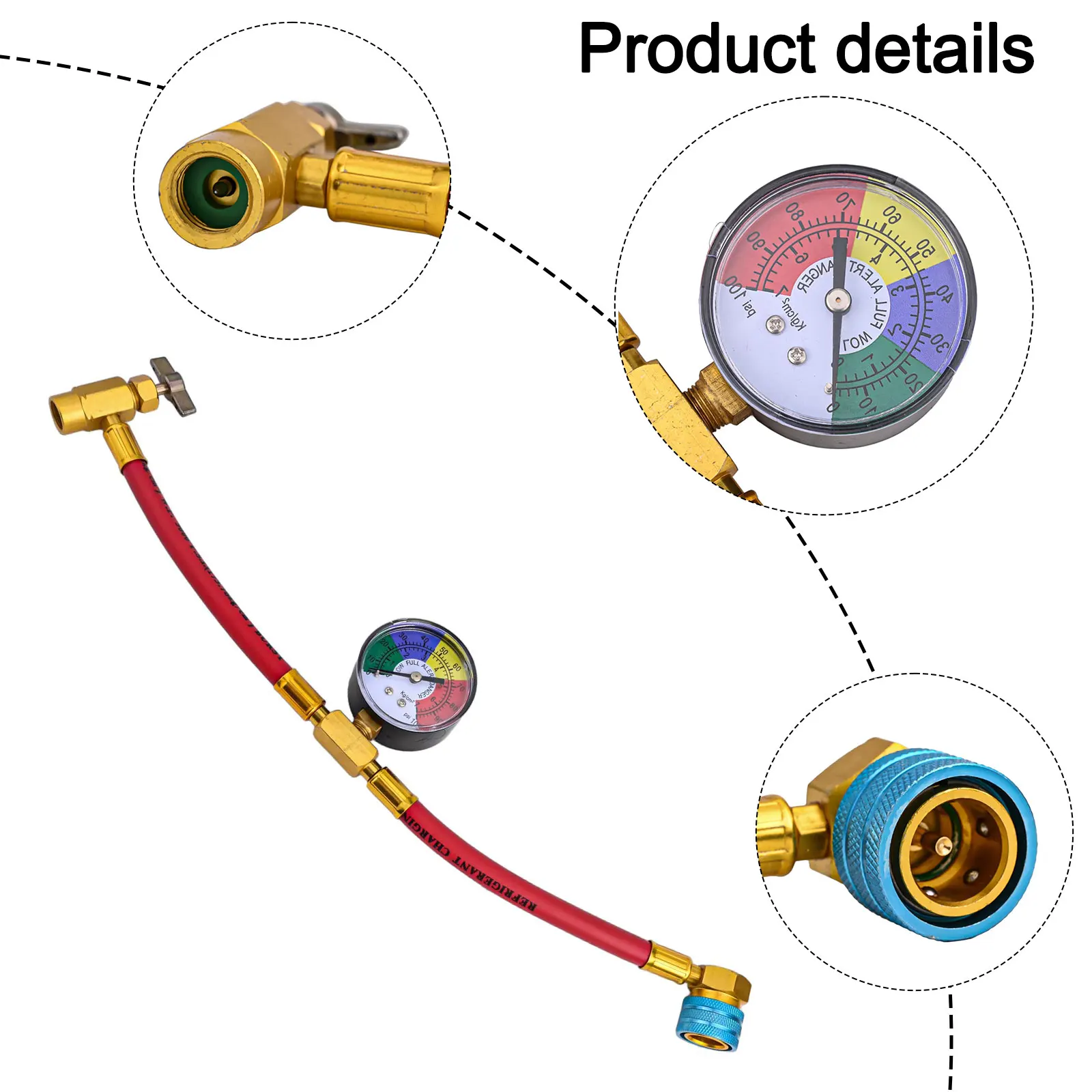 1515 センチメートルパイプ長さ R1234YF U チャージホース真鍮とゴム材料高汎用性フィットメント AC システムメンテナンス