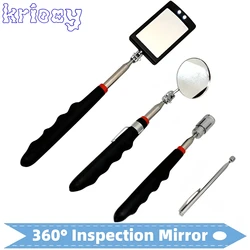 Inspection Mirror LED Light Telescoping Mirrors 360 Rotation Mechanic Tools Magnetic Mirror Telescopic Handle Repairing Tools