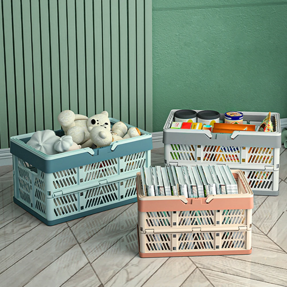Plastic Collapsible Storage Basket PP Crates Storage Crate Stackable Picnic Basket for Home Organization Picnic and Shopping