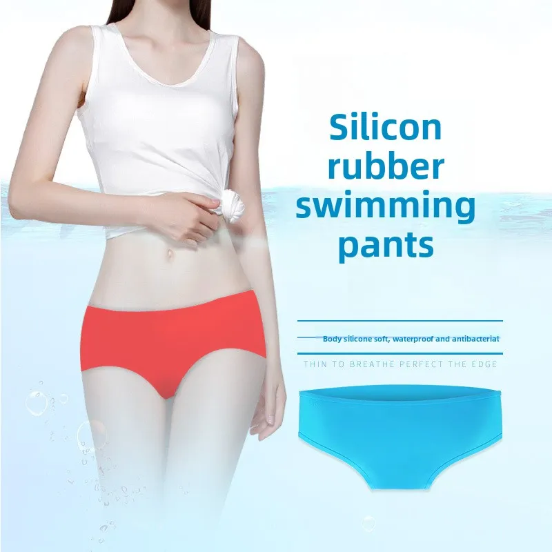 1pcs Silicone Beach Solid Waterproof Soft Women Panties Non Toxic Leakproof Menstrual Briefs for Swimming
