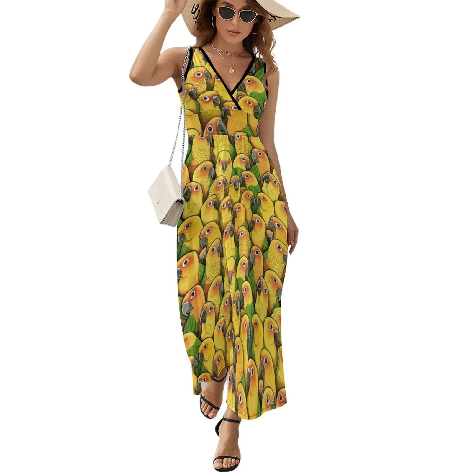 

Jenday Conures Sleeveless Dress birthday dresses for women womans clothing dresses for official occasions