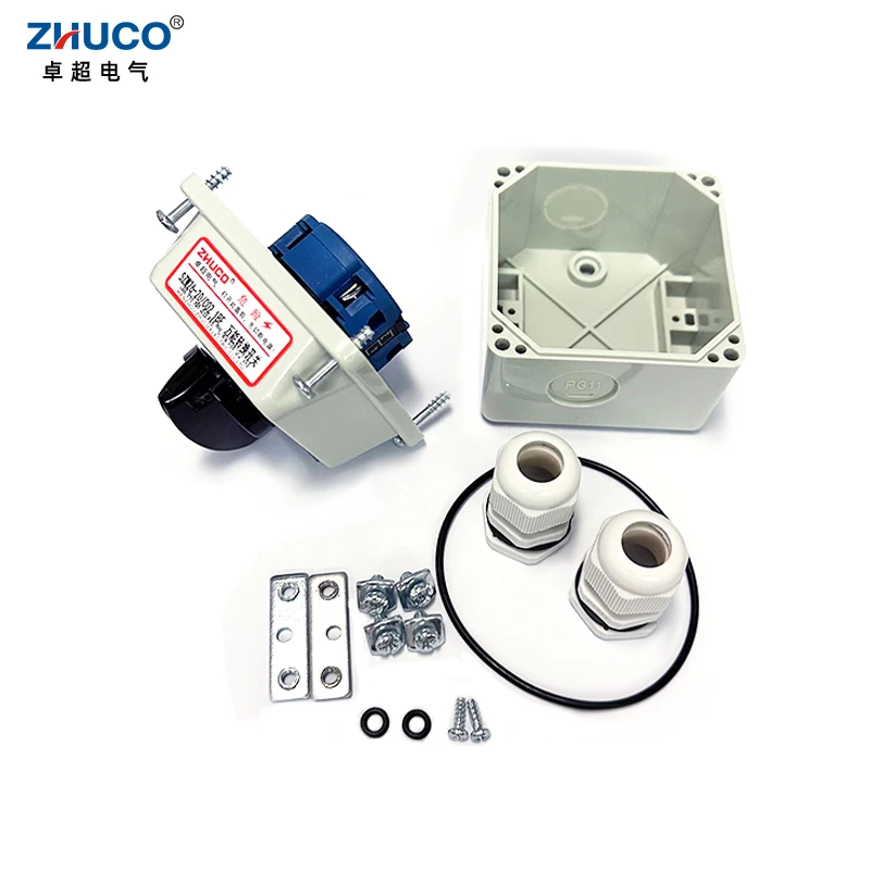 ZHUCO SZW26/LW26-20 20A 2 Position 4 Screw OFF ON Selector Changeover Rotary Cam Switch With Waterproof And Dustproof Sealed Box