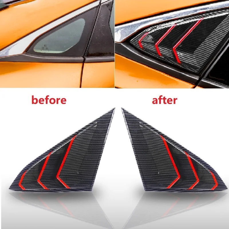 

Carbon Fiber ABS Car Side Air Vent Red Window Louver Cover For Honda Civic 10th X 2016 2017 2018 2019 2020