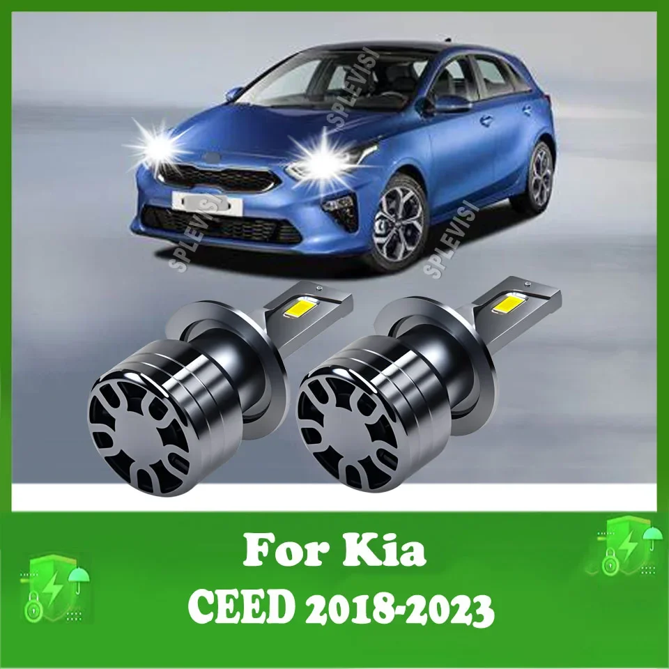 2Pcs Led Lights High Power For Car Headlight H7 led CSP 6000K Bulbs For Kia CEED 2018 2019 2020 2021 2022 2023