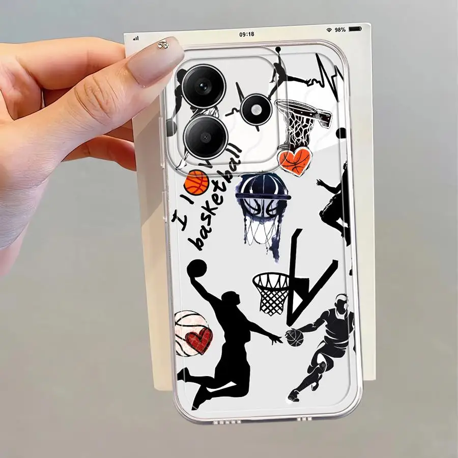 Soft Phone Cover Case for Xiaomi Redmi Note 11S 14C 12 A4 14 Pro Plus 13 12S 11 10S 9 9S 13C Basketball Man Cool