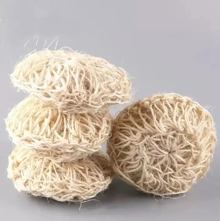 

Sisal Bath Sponge Natural Organic Handmade Planted Based Shower Ball Exfoliating Crochet Scrub Skin Puff Body Scrubber Bola De