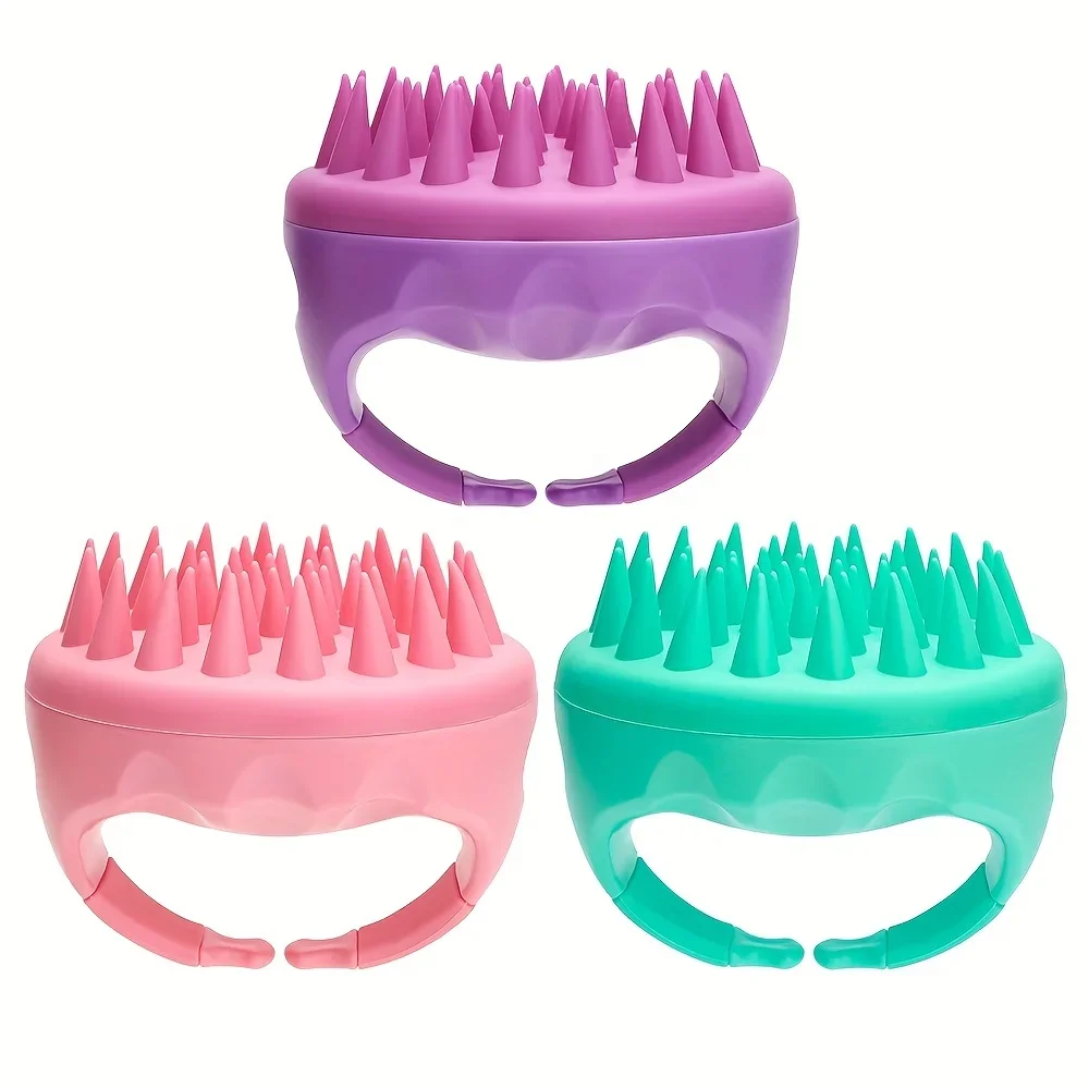 

1pc Silicone Scalp Massager Shampoo Brush Handheld Shower Hair Scrubber Cleansing Brush for Dandruff Removal