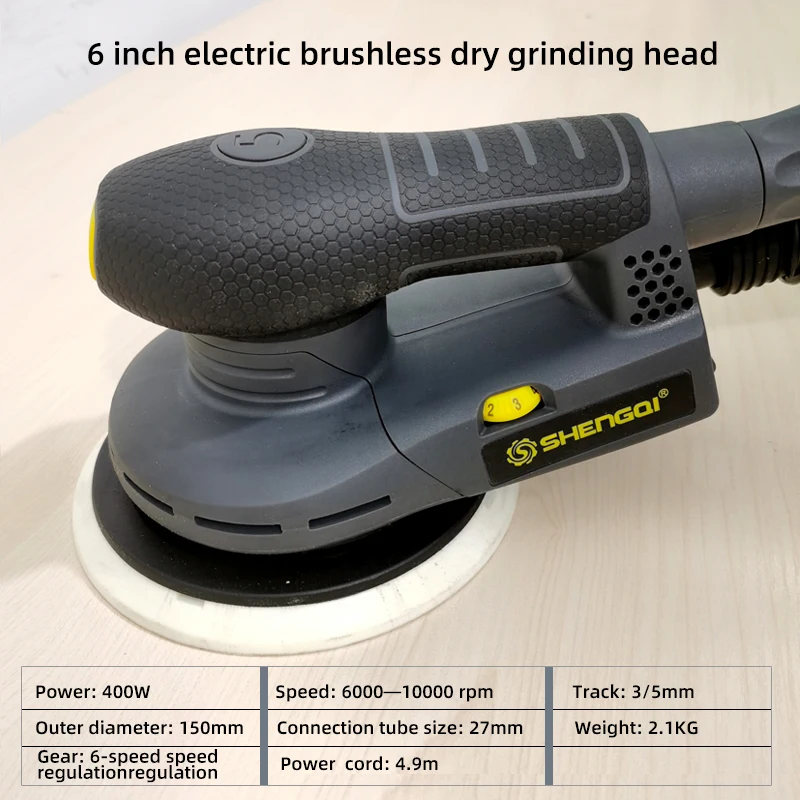 ATPRO 400W 6 Inch Electric Random Orbital Sander Machine Multi-Function Variable Speed Grinding Portable Polishing Machine