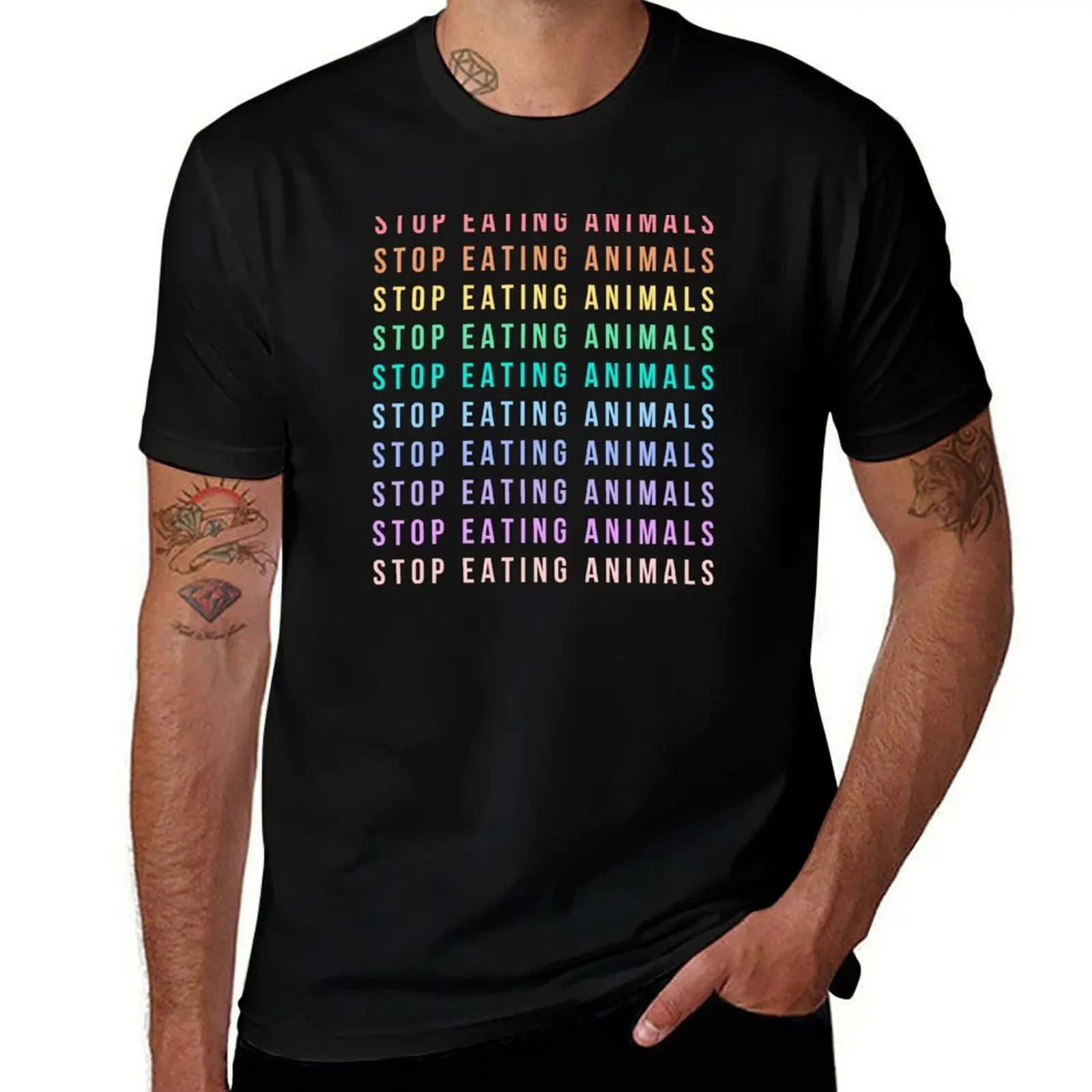 

shirt animals cotton Stop man T-Shirt luxury luxury shirt summer 100% eating t t man shirt brand men T-Shirt t