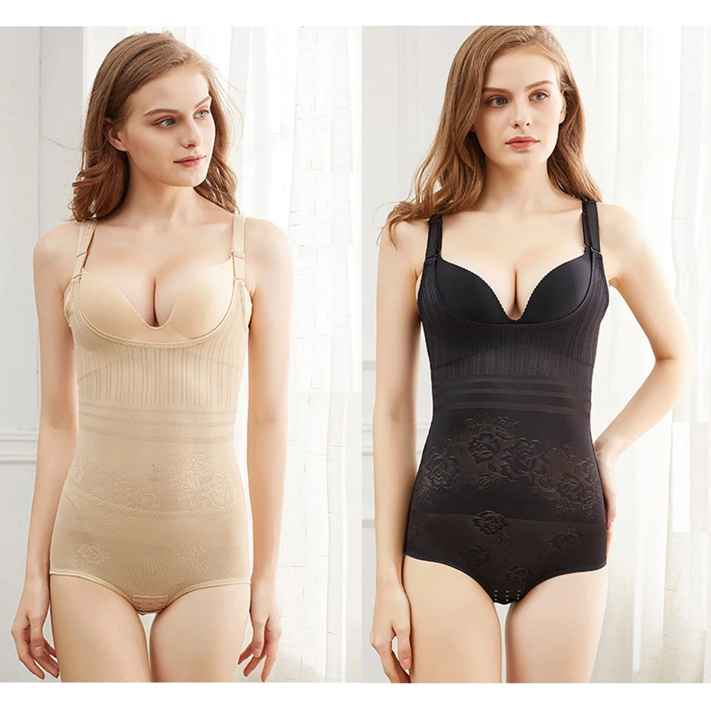 Women Body Shaper Slimming Corset Reducing Shapewear Waist Trainer Jacquard Buckle Bustiers Underwear Bodysuits Pulling L013