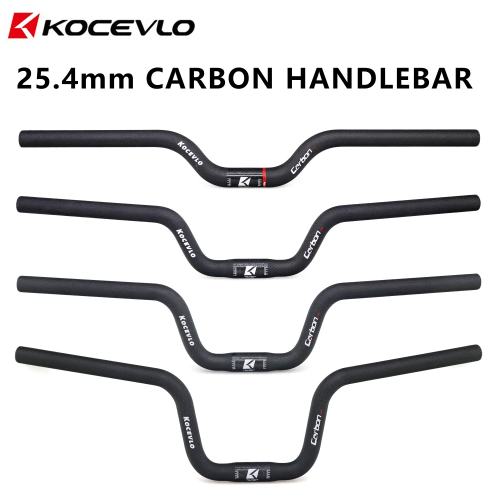 Kocevlo Bicycle 25.4mm Handlebar Carbon Fiber For Folding Bike Riser/Flat Bar Swallow/One-shaped 25.4*580mm