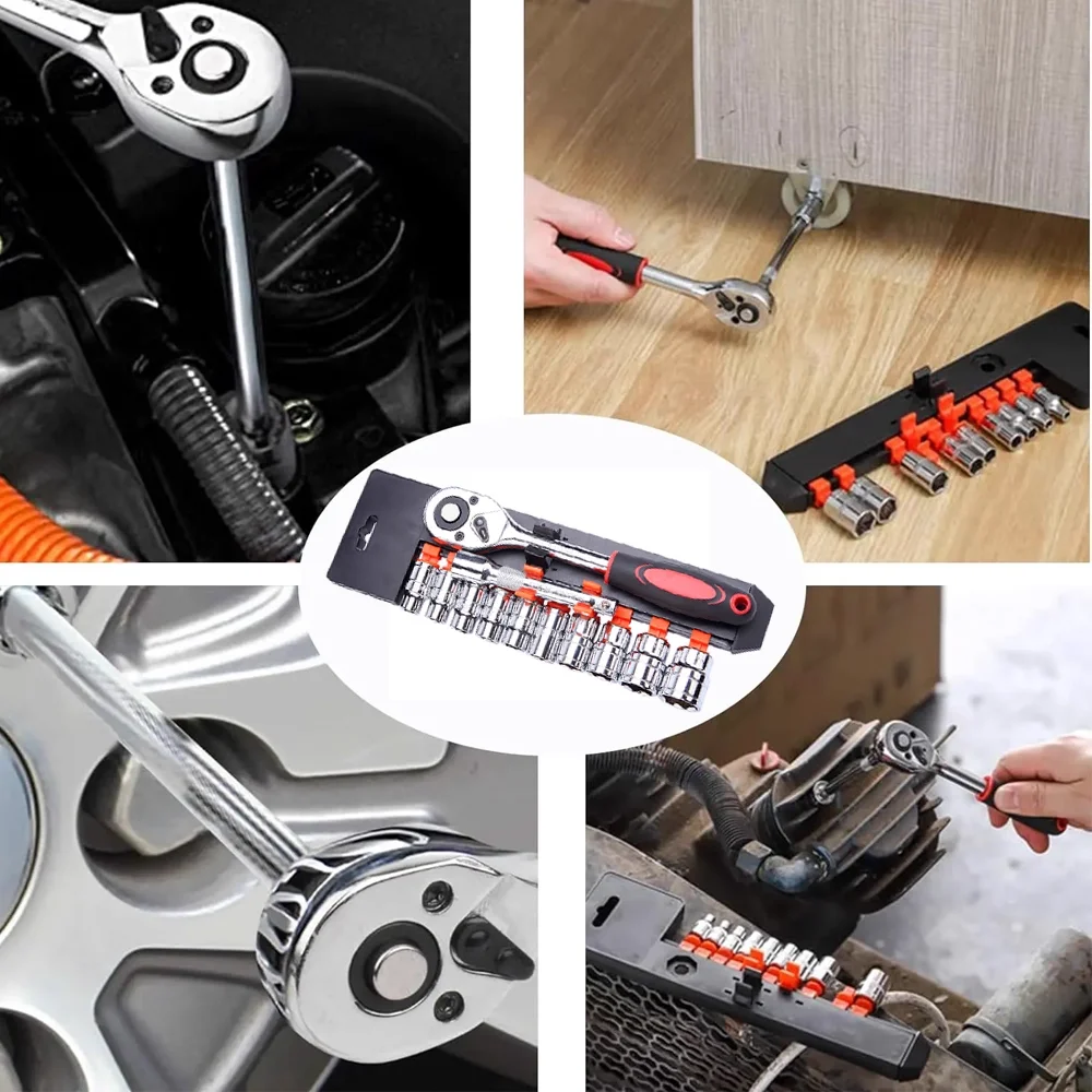 Combination Hardware Tools, Complete Set Of Car Repair Tools, Motorcycle Modification Quick Ratchet Wrench Socket Bracket