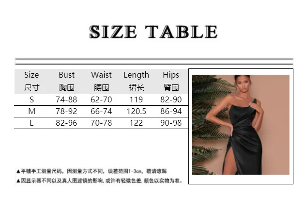 Letnia Nowa Seksowna Sukienka Temperamentna Sukienka na Jedno Ramię z Rozcięciem na Boku Satynowa Długa Sukienka dla Kobiet