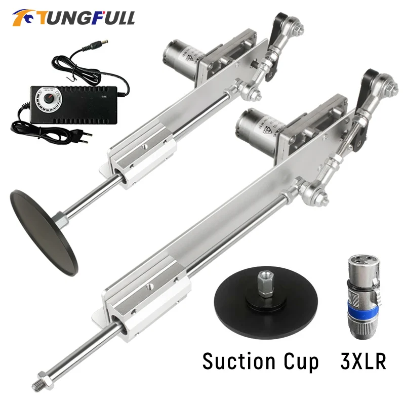 6-20/3-15CM Stroke DIY Reciprocating Cycle Linear Motor with Suction Cups 3XLR Adapter Telescopic Actuator DC Mini Linear Motion