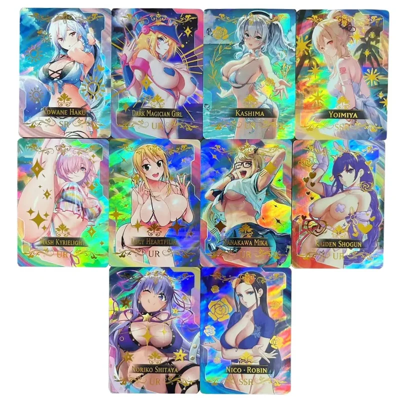 55 Stuks Kaart Godin Verhaal Deel Holografische Alle Glanzende Anime Sexy Badkleding Meisje Collectie Kaart Ayaka Genshin Impact Meisje Geschenken