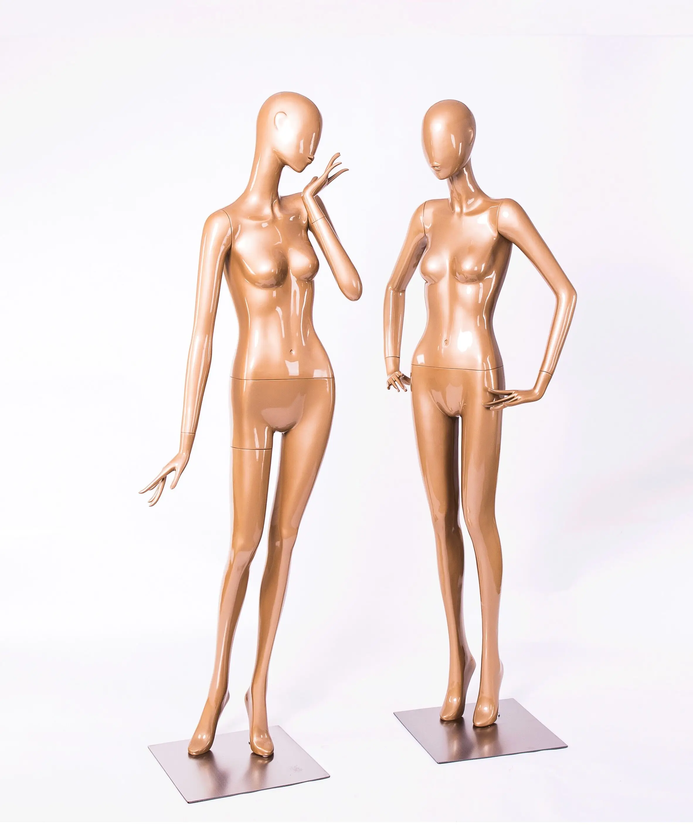 Nice Cool Fiberglass Silm Female Golden Full Body Model Fiberglass Factory Direct Sell