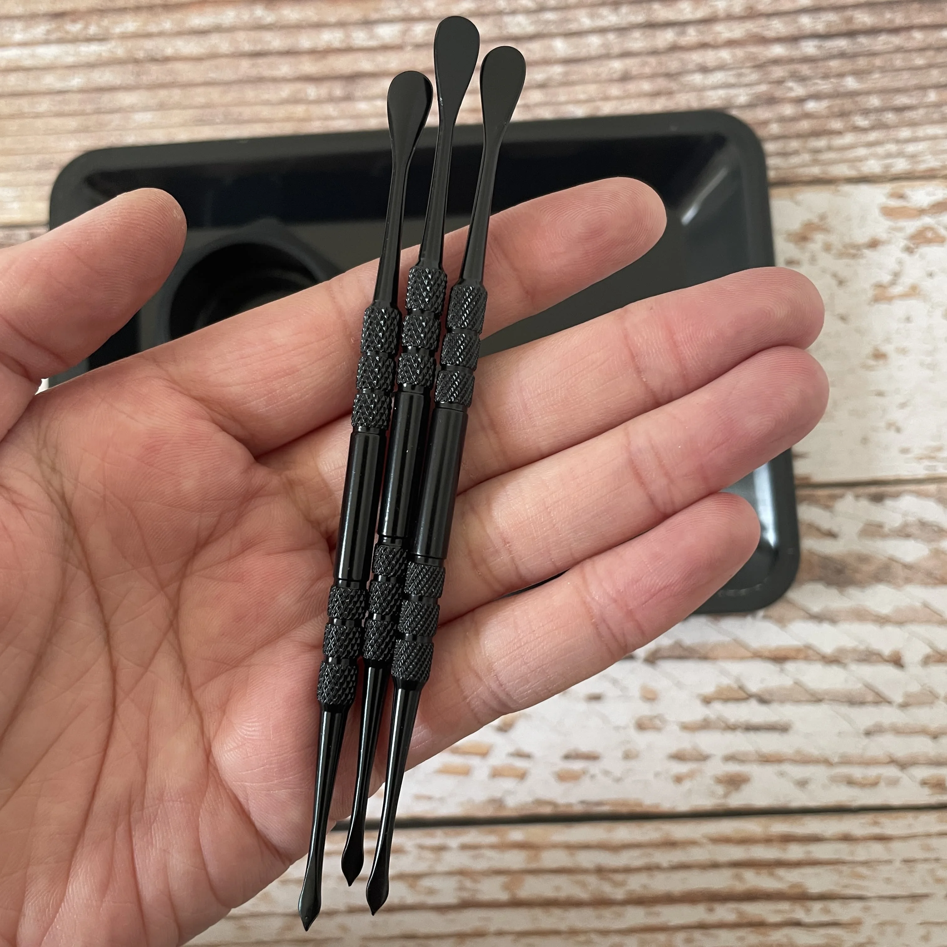 12cm/4.71in Solid Black 3 Packs Carving Tool Stainless Steel