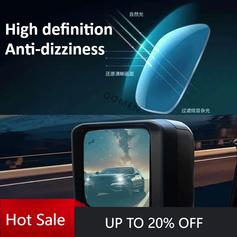 DOMEN New For Toyota Prado LC250 Car Big View Blue Mirror Blind Spot Indicator Modification Accessories