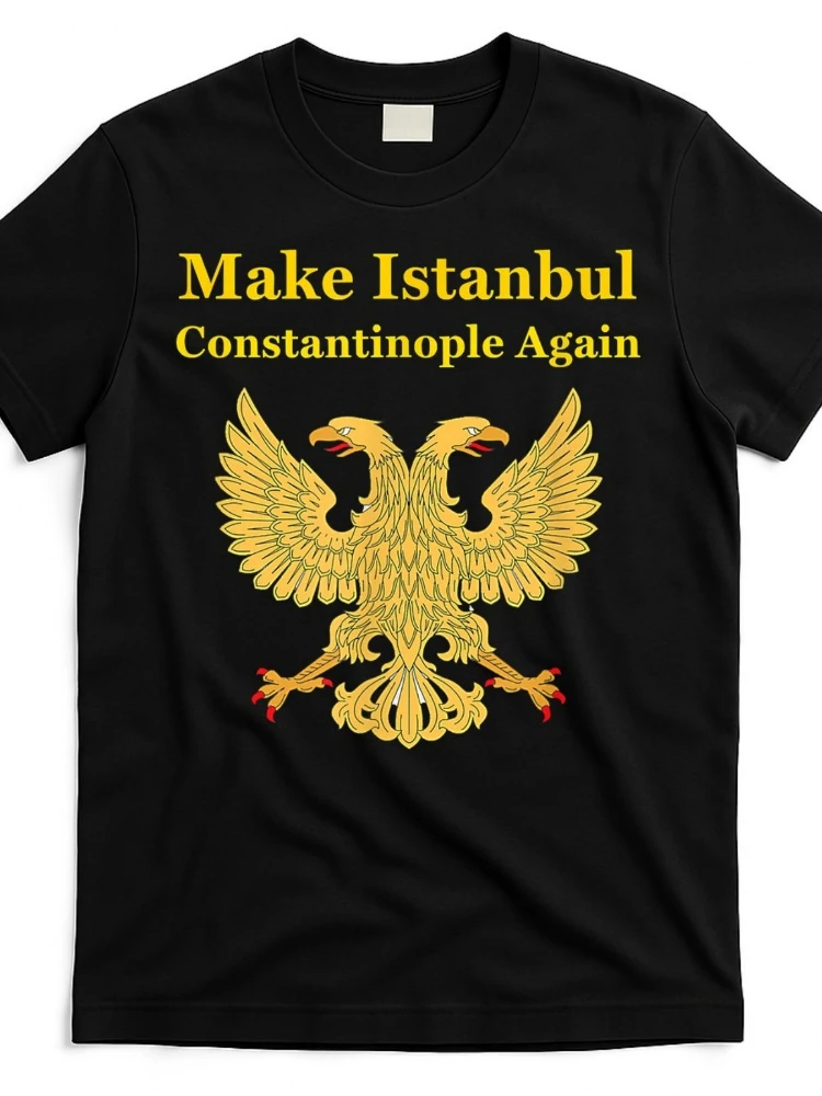 

orthodox christian make istanbul constantinople again pattern design-100% cotton O-neck short sleeve printed men's T-shirt.