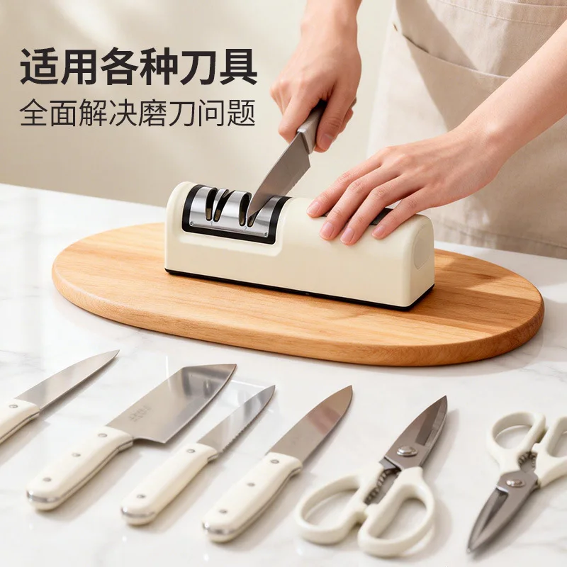 2026 New Two-angle Roller Knife Sharpener, 15°/20°Fixed-angle Knife Sharpener, Kitchen Knife Sharpening System Whetstone Set