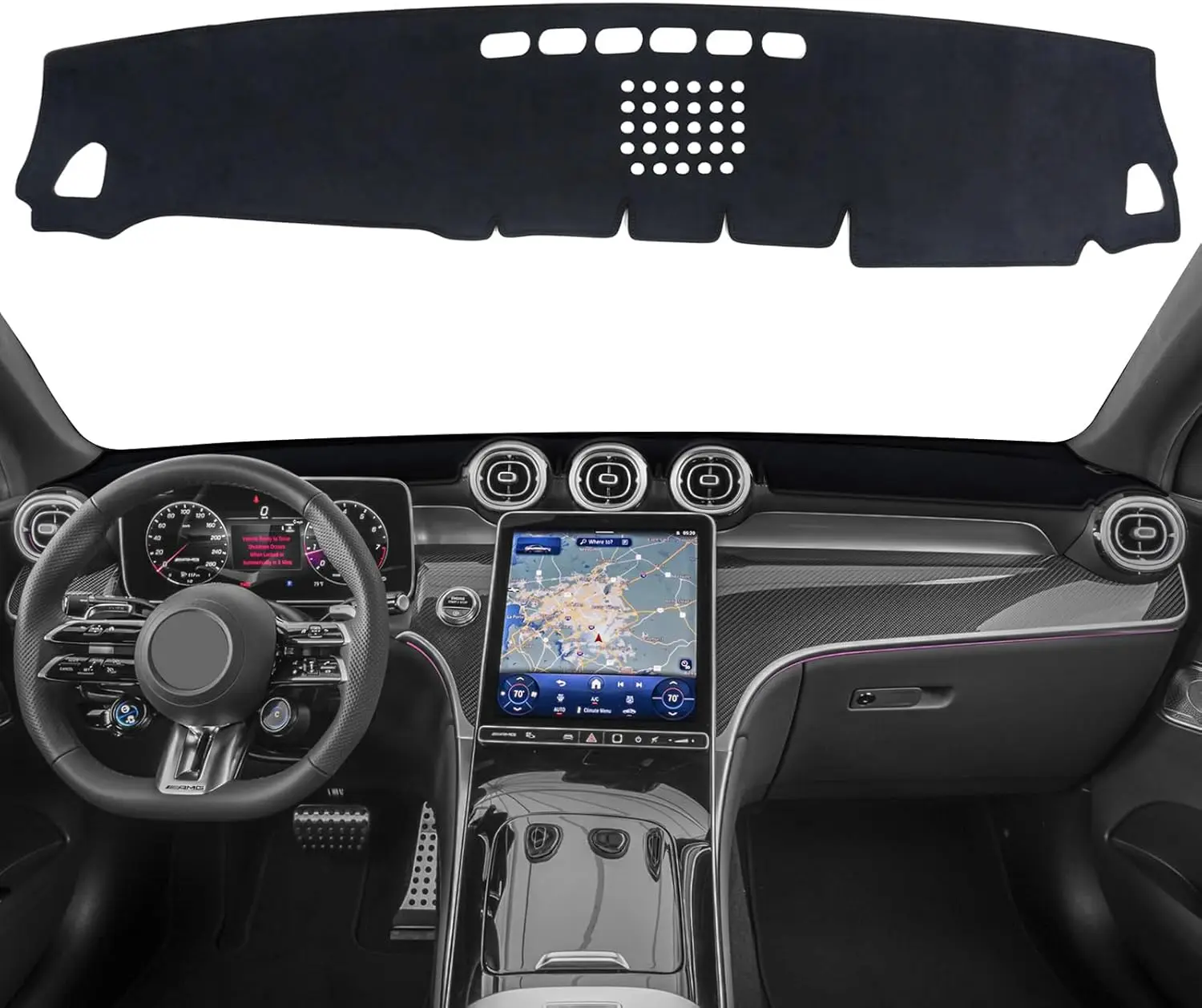 

Dash Cover for Mercedes-Benz 2023-2025 2026 GLC Model GLC300 GLC350e GLC43 GLC63 GLC-Class Accessories Black Flannel Dashboard