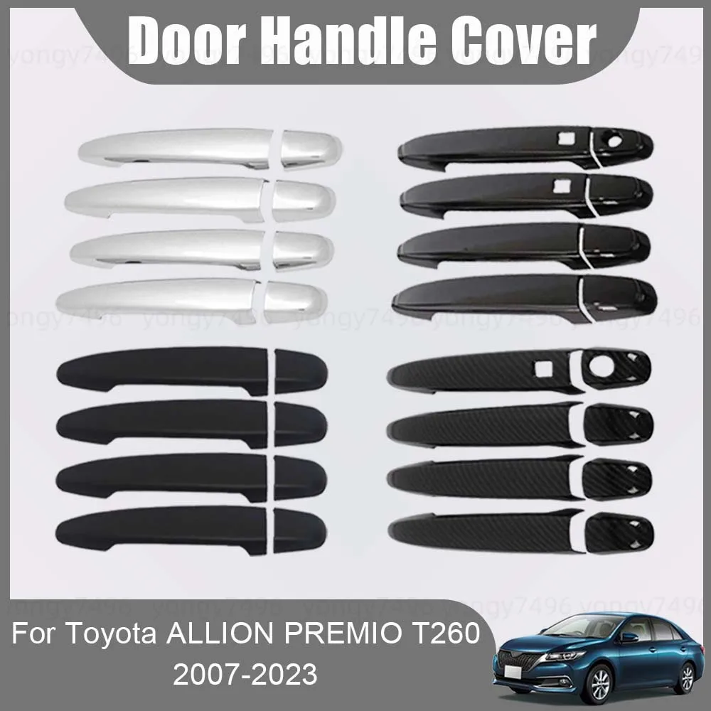 Cars Accessories Door Handle Cover For Toyota ALLION PREMIO T260 2007-2023 Carbon Fiber Electroplating Matte Black Car Upgrade