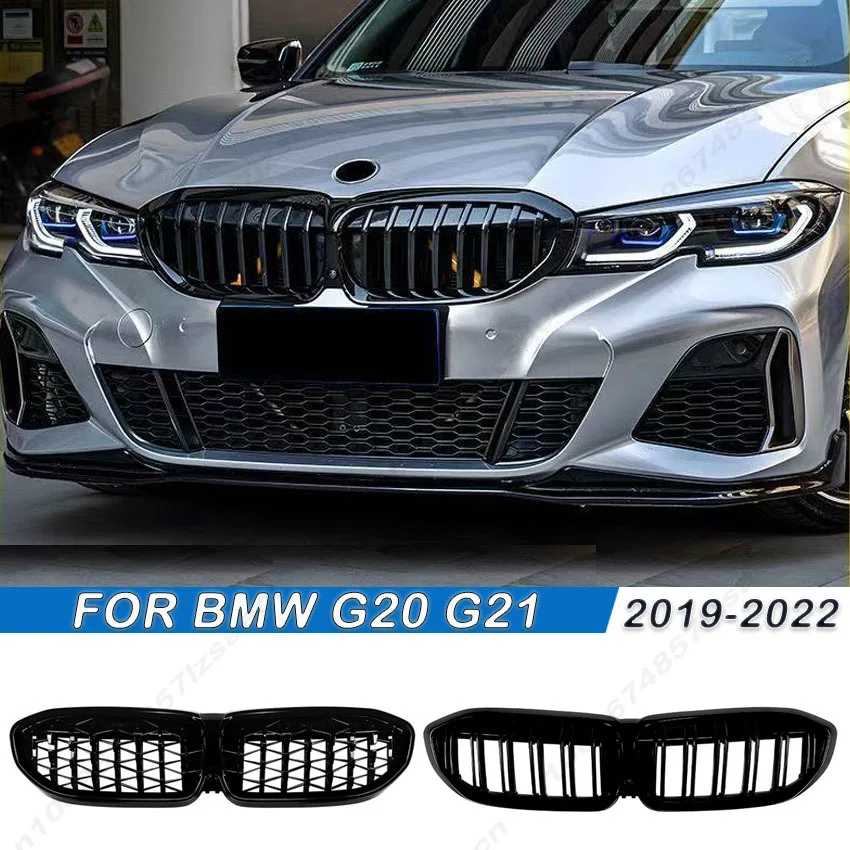 

Car Front Bumper Grille For BMW 3 Series G20 G21 318i 320i 320d 330i 340i 3319-2022 Double line Single line Meteor Racing Grills
