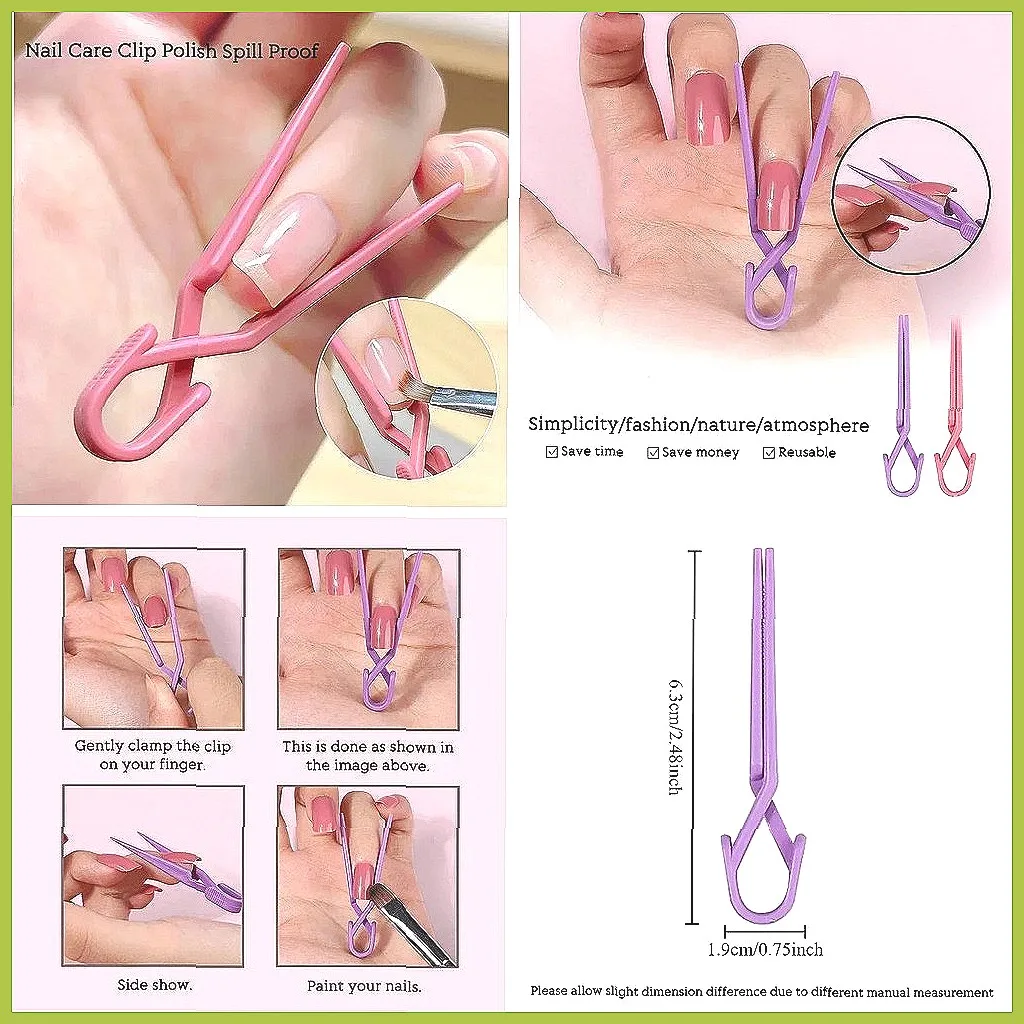 5-10pcs Anti-Leak Nail Clips, Spill-proof Nail Painting Shields for Easy DIY Manicure, Mixed Colors