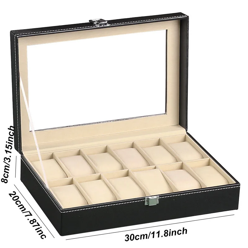 2/3/4/5/6/10/12 Girds Watch Organizer Boxes Watch Case Removable Watch Pillows, Watch Box Organizer, Gift for Loved Ones