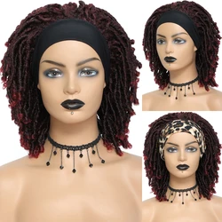 Faux Locs Headband Hair Wigs Goddess Dreadlocks Hair Wigs For Black Women Afro Short Curly Synthetic Heat Resistant Braids Wigs