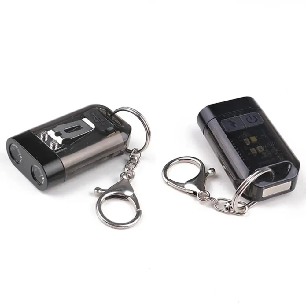 

EDC Keychain LED Flashlight USB Rechargeable Torch Work Light Mini Outdoor Camping Pocket Lantern Portable 8Modes Warning Lights