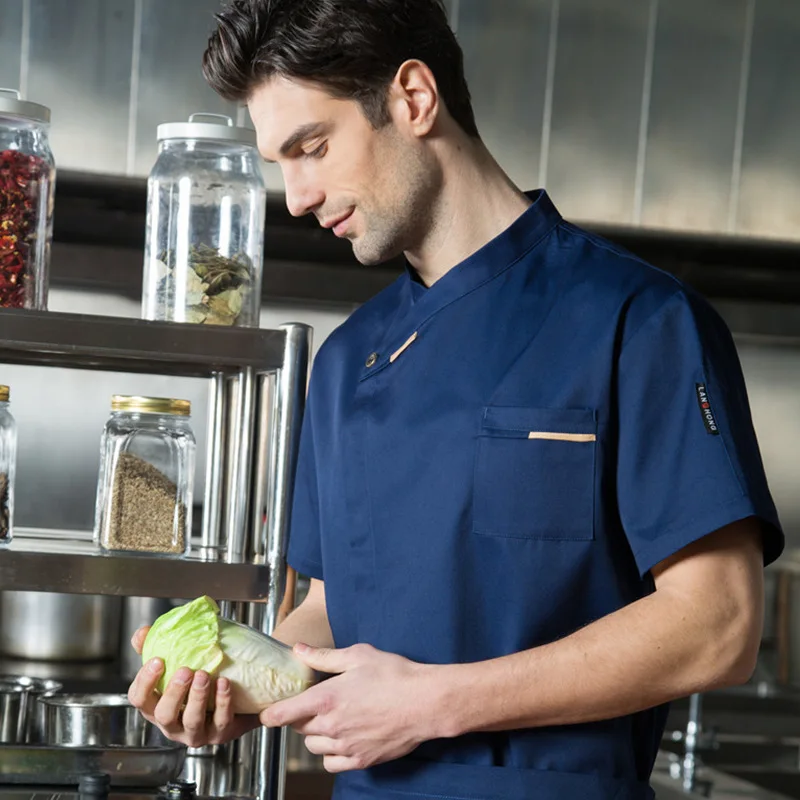 Chaqueta de Chef para hombre, camisas de cocinero, uniforme de camarero de Hotel, restaurante y cocina