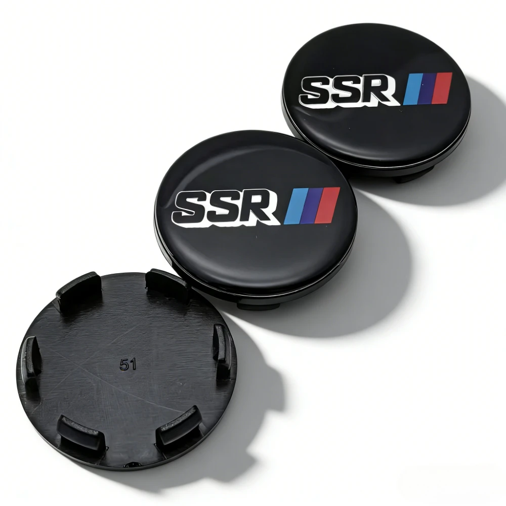 4x 51mm SSR Schwarz Nabendeckel Radkappen Nabenkappen – Bild 2