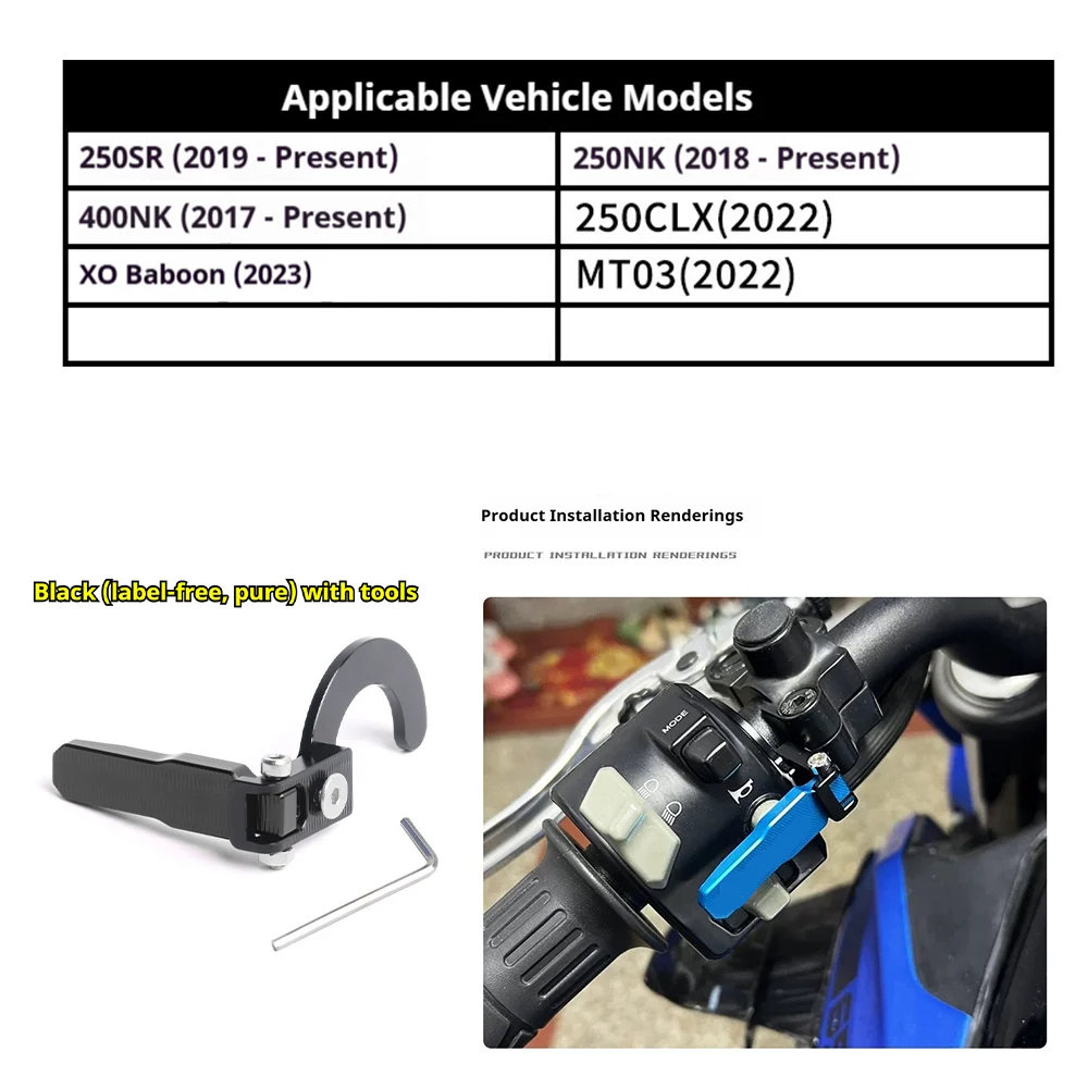 Motorcycle Horn Switch Extension Lever for CFMOTO 250SR 250NK 250CLX 400NK XO Baboon