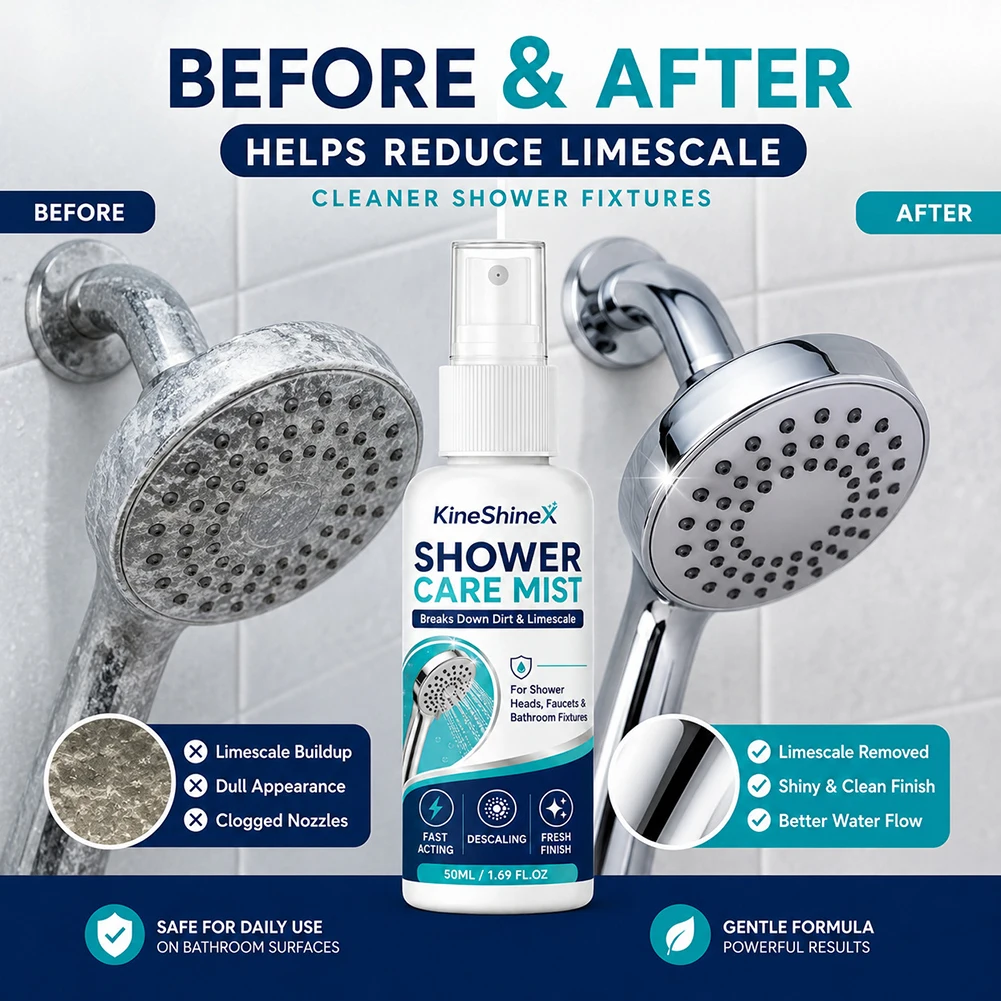 Hardware Brightening Cleaning Spray,Flower Shower Faucet Handle Cleaner,Bathroom Descaling Mist,For Routine Bathroom Maintenance