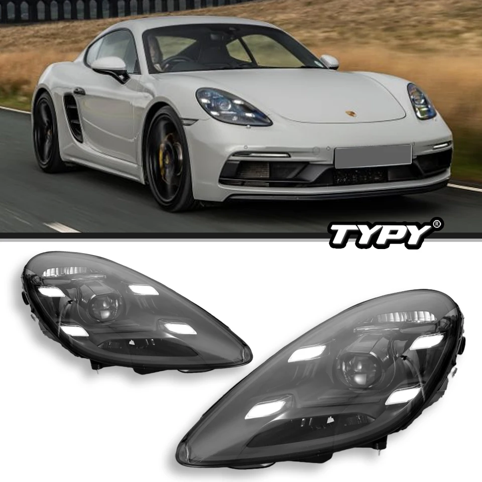 Sche 718,Cayman,boxster 2016-2023のカーヘッドライト,LEDランプ Sche 718,Cayman,boxster 2016-2023のカーヘッドライト,LEDランプ