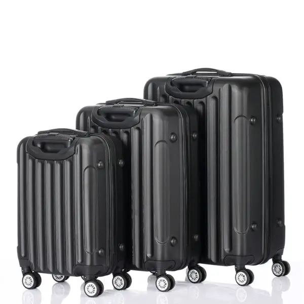 3-Piece Heavy-Duty Luggage Set, 20" 24" 28" Hardshell Suitcases with Multi-Functional Storage, Durable Plastic & Metal Construct