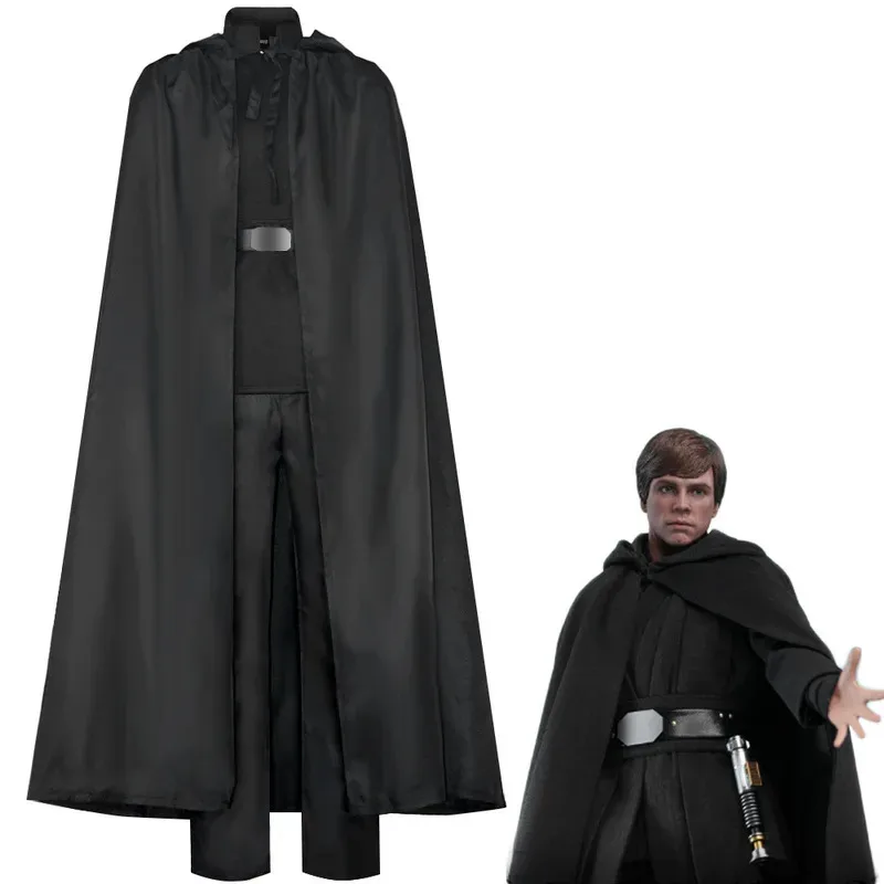 

Anime Kylo Ren Cosplay Costume Men Ben Solo Skywalker Knight Black Cloak Top Pant Belt Set Halloween Costume Party Adult