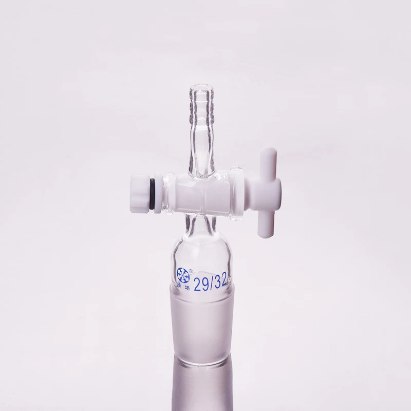 

Прямой всасывающий разъем FAPEI, клапан из ПТФЭ 29/32, соединение со стандартным заземляющим горлышком из ПТФЭ, прямой разъем с поршнем