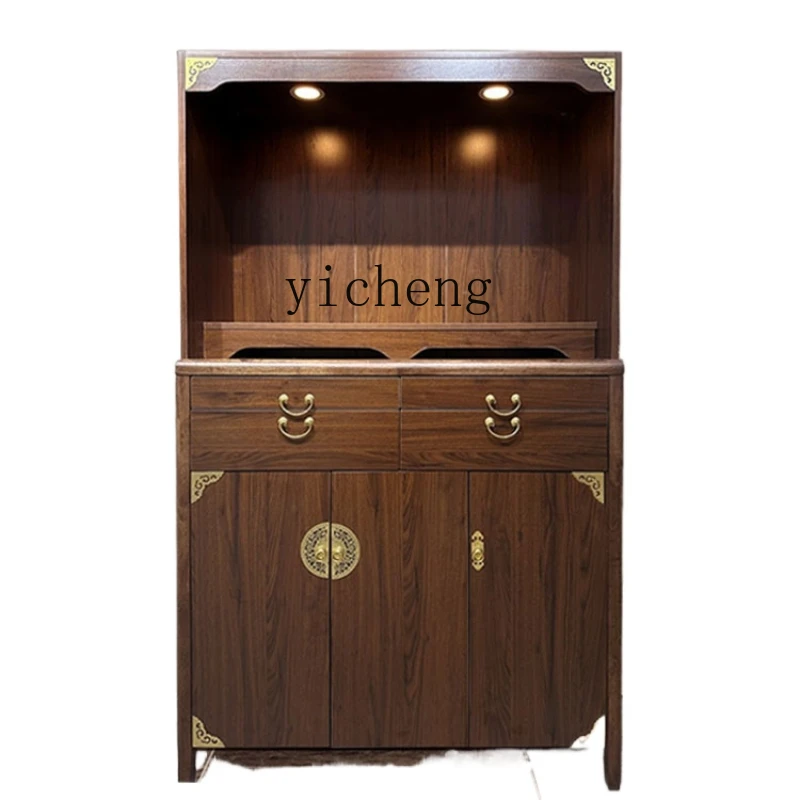 

ZC Buddha Niche New Chinese Style Clothes Closet Solid Wood Altar Cabinet Avalokitesvara Cabinet