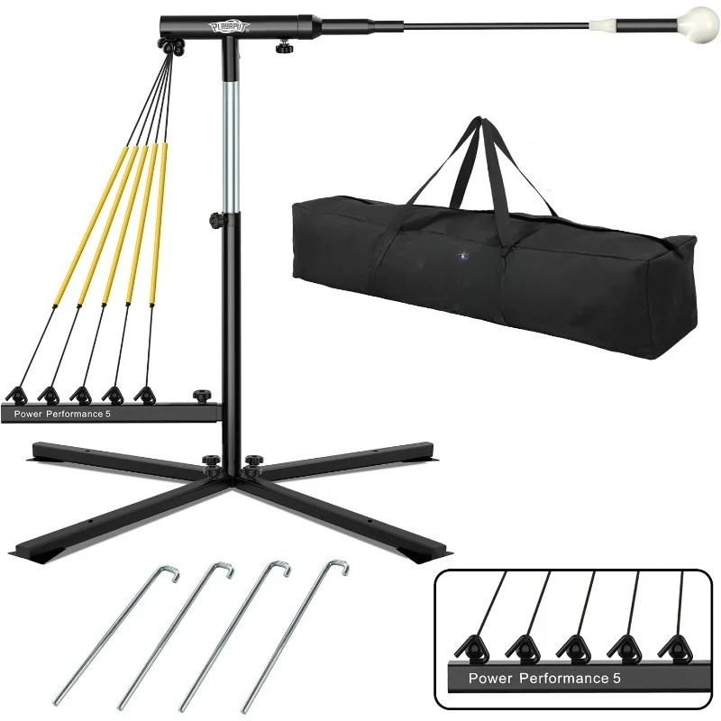 

Baseball Softball Swing Trainer with 5 Power Bands,Auto Reset Baseball Training Equipment,Baseball Hitting Trainer,Height Adjust