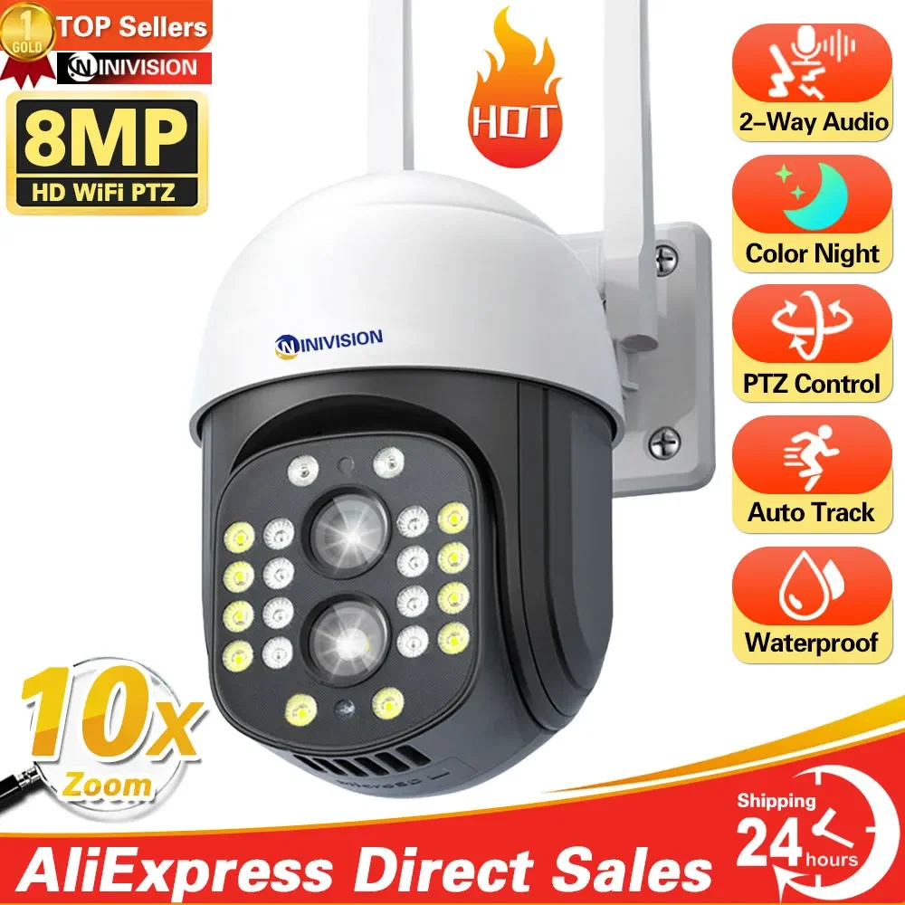 

4K 8MP PTZ WIFI Camera Dual Lens 10X Zoom IP Camera Outdoor Auto Tracking Security Protection CCTV Surveillance Camera IPC360