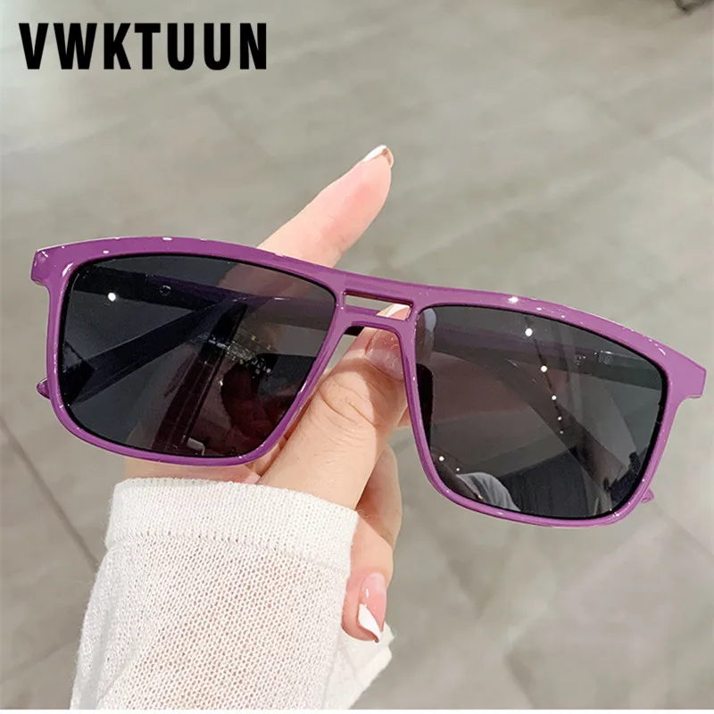 VWKTUUN Vintage Women Sunglasses For Men Retro Twin Beams Driving Driver Sun glasses Eyewear UV400 Square Glasses