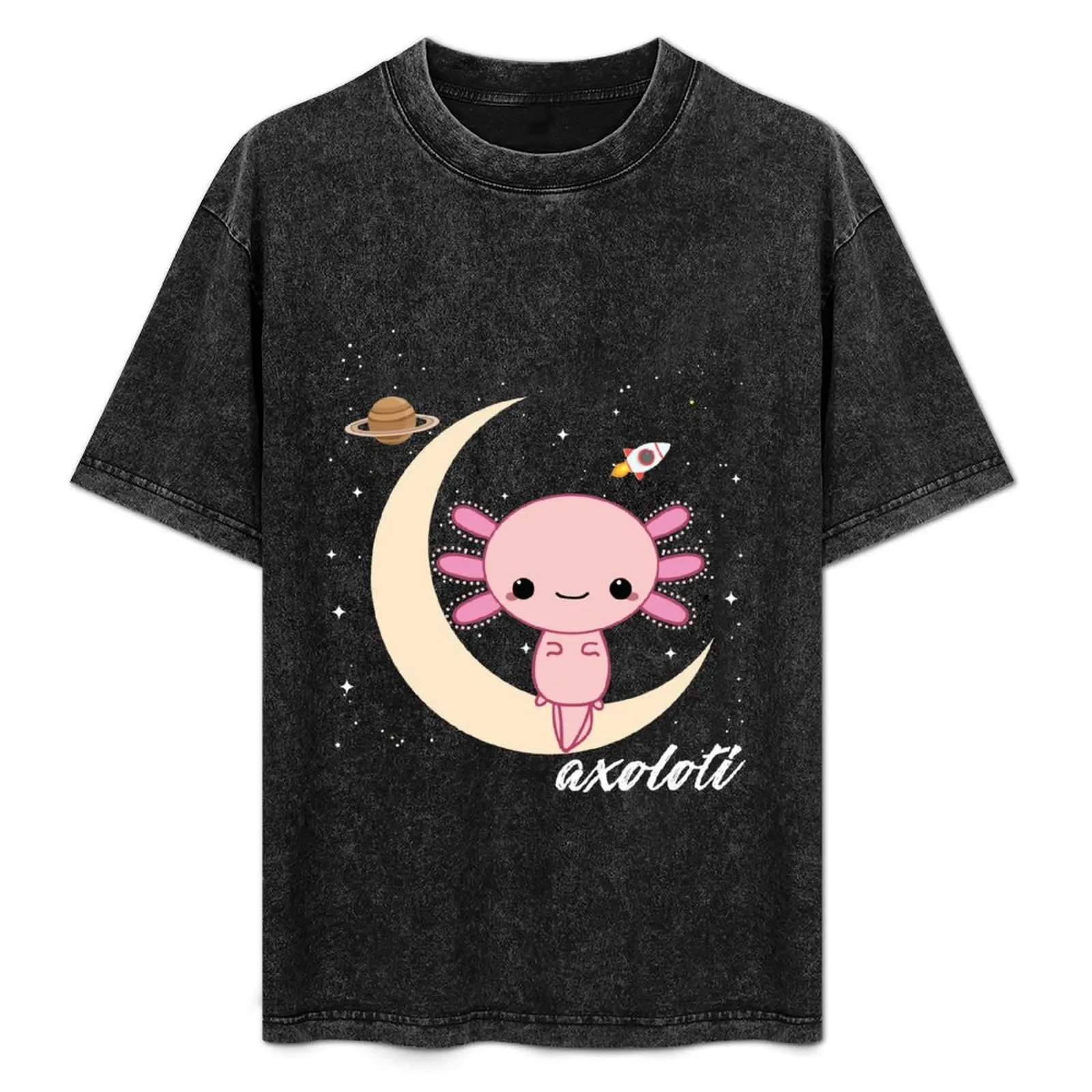 

Axolotl in space - cute space axolotl gift T-Shirt Classic Print Short Sleeve Shirt