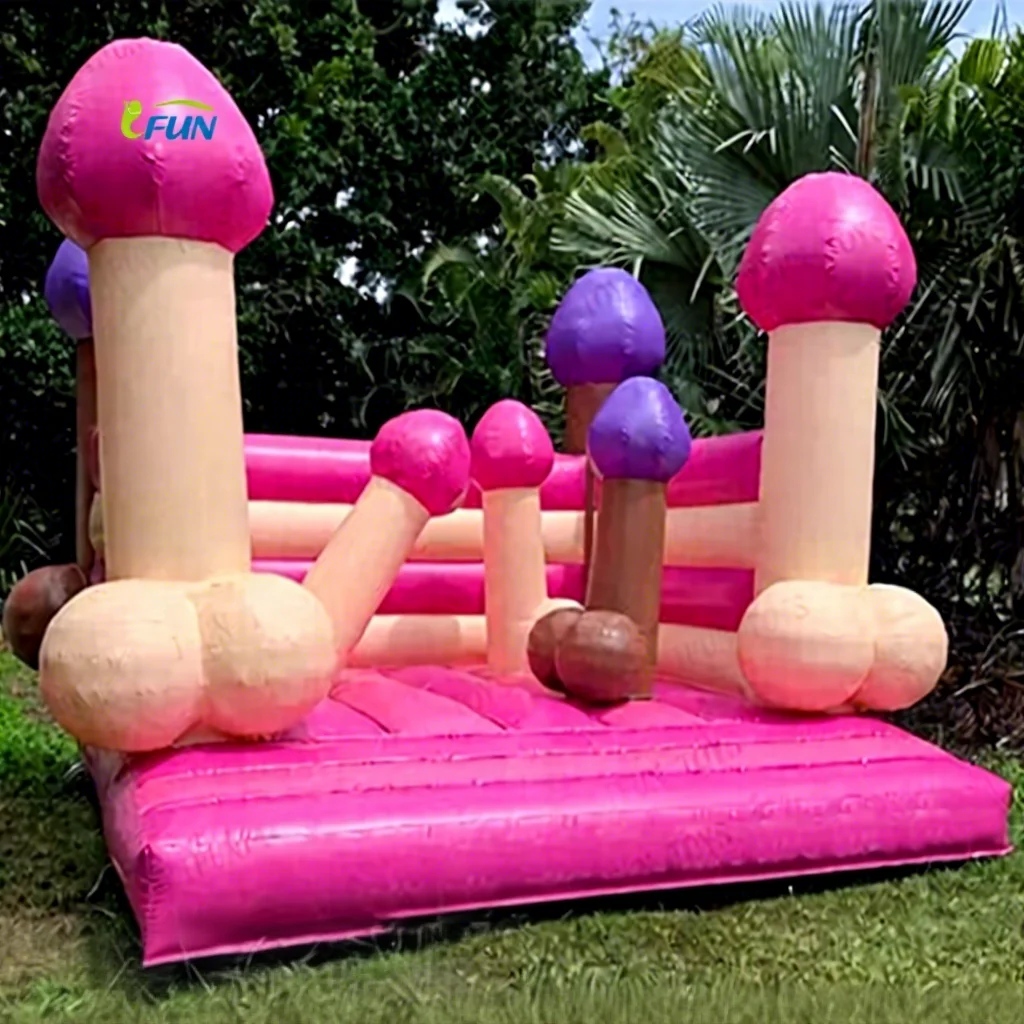 Commercial Inflatable Penis Castle Super Moonwalk Kids Jumping Customizable Size Color EN14960 Certified PVC Material Double
